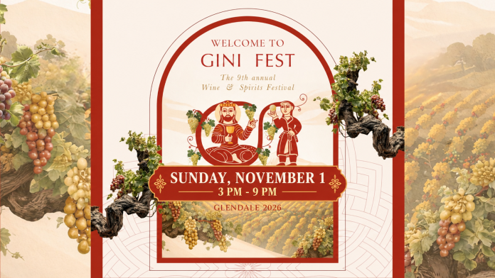 Vintage Gini Fest Wine Festival Poster